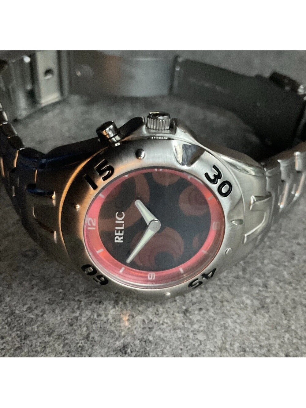 Relic By Fossil Womens Big Tic Watch Digital Animated Dial 32mm Case A3